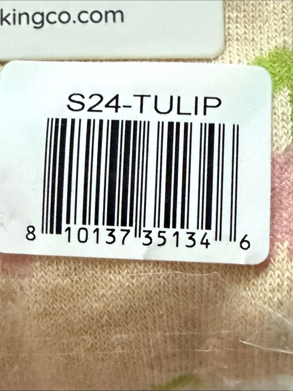 Little Stocking Co. Cream & Pink Tulip Knit Tights for Kids